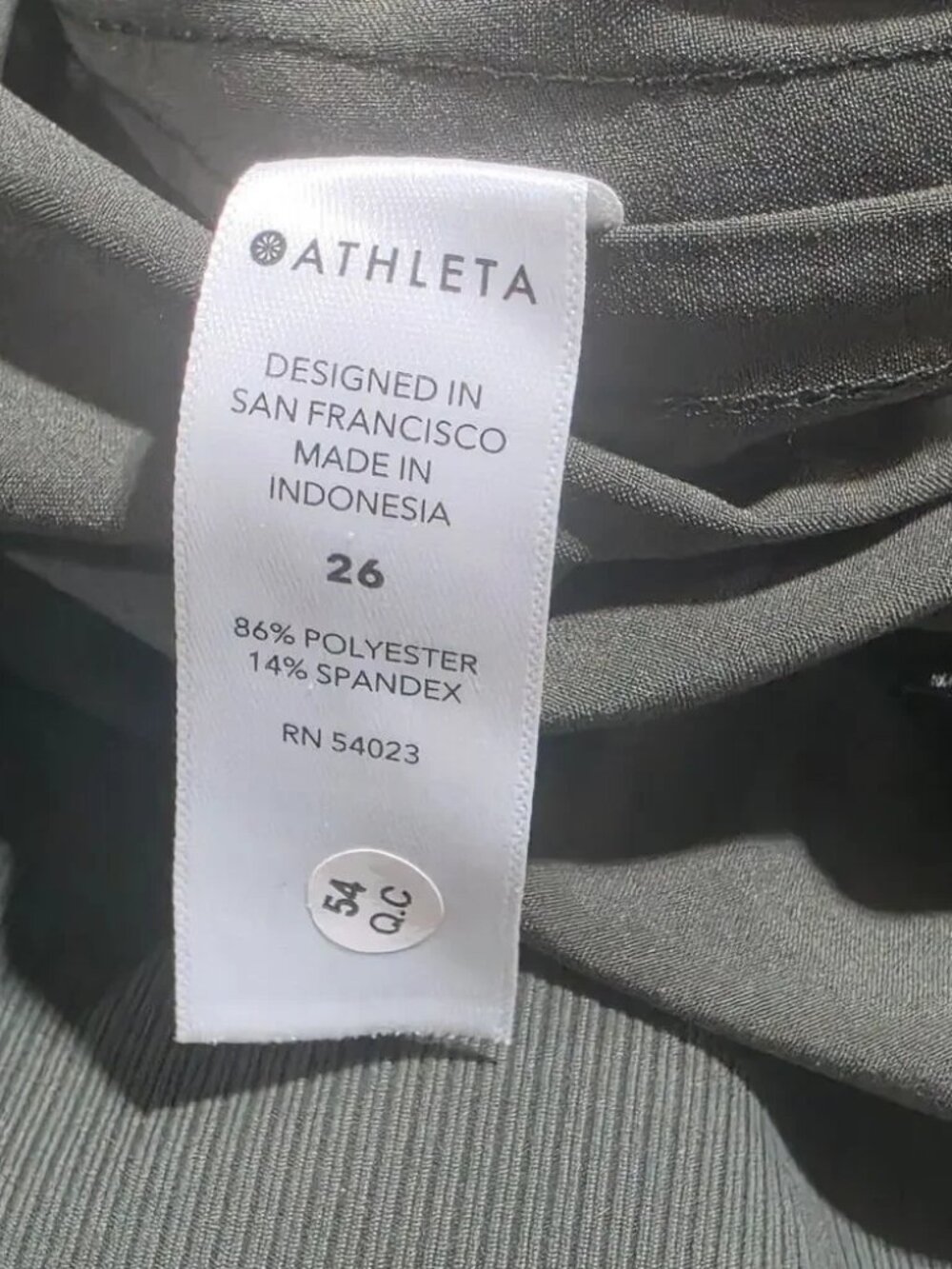 Athleta Nolita Wide Leg Pants Olive Green Tuxedo Satin Stripe Travel - Picture 12 of 14